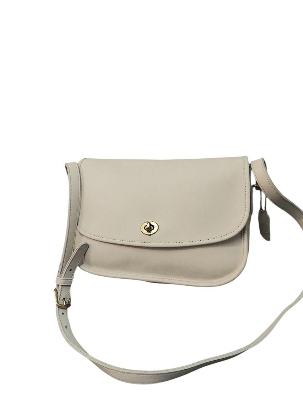 Like New Coach Vintage City Bag W/ Brass Turnlock HW Cream Glove Tanned Leather - Picture 4 of 10
